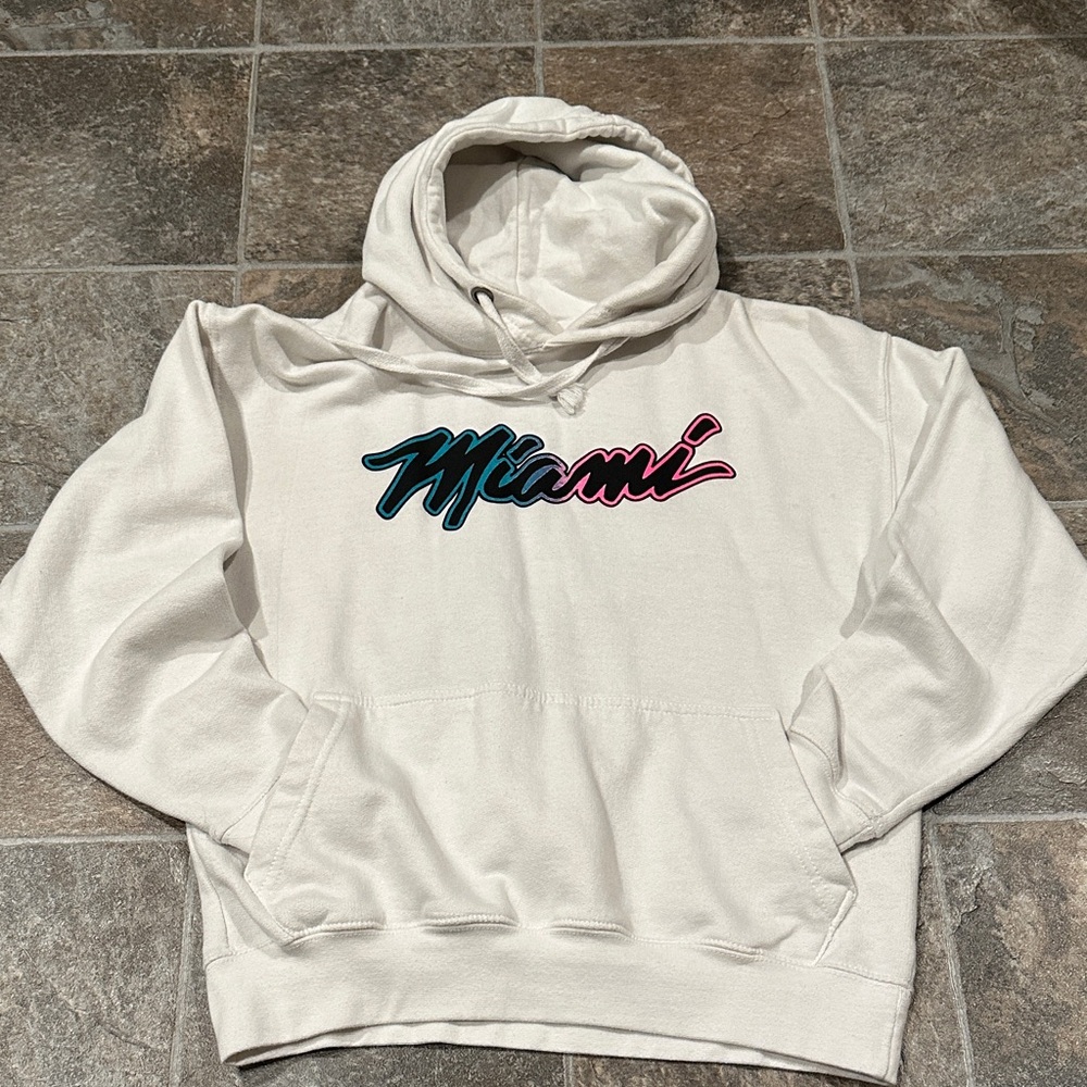 Miami White Hoodie Sweatshirt